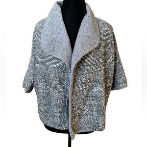 MaxMara Open Front Wool Gray Cropped Cardigan Sweater Size Small Great Condition